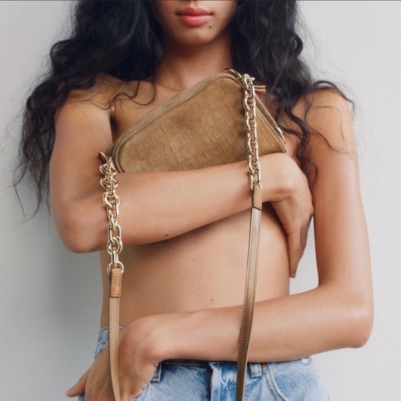 Zara Embossed Leather Crossbody Bag - Picture 6 of 10